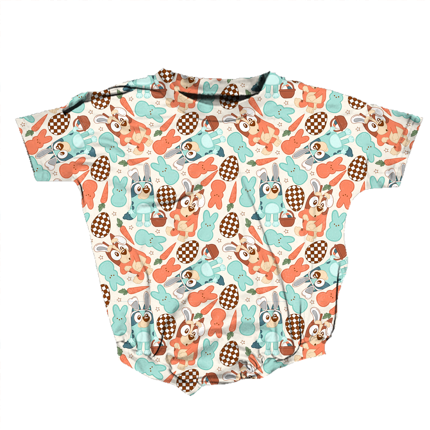 Hoppy Heeler Easter Medically Adaptable Romper *RTS*