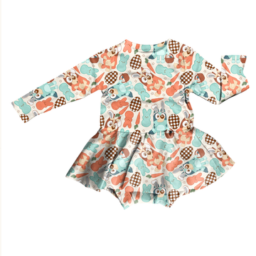 Hoppy Heeler Easter Bodysuit Youth Twirl Dress **PreOrder**