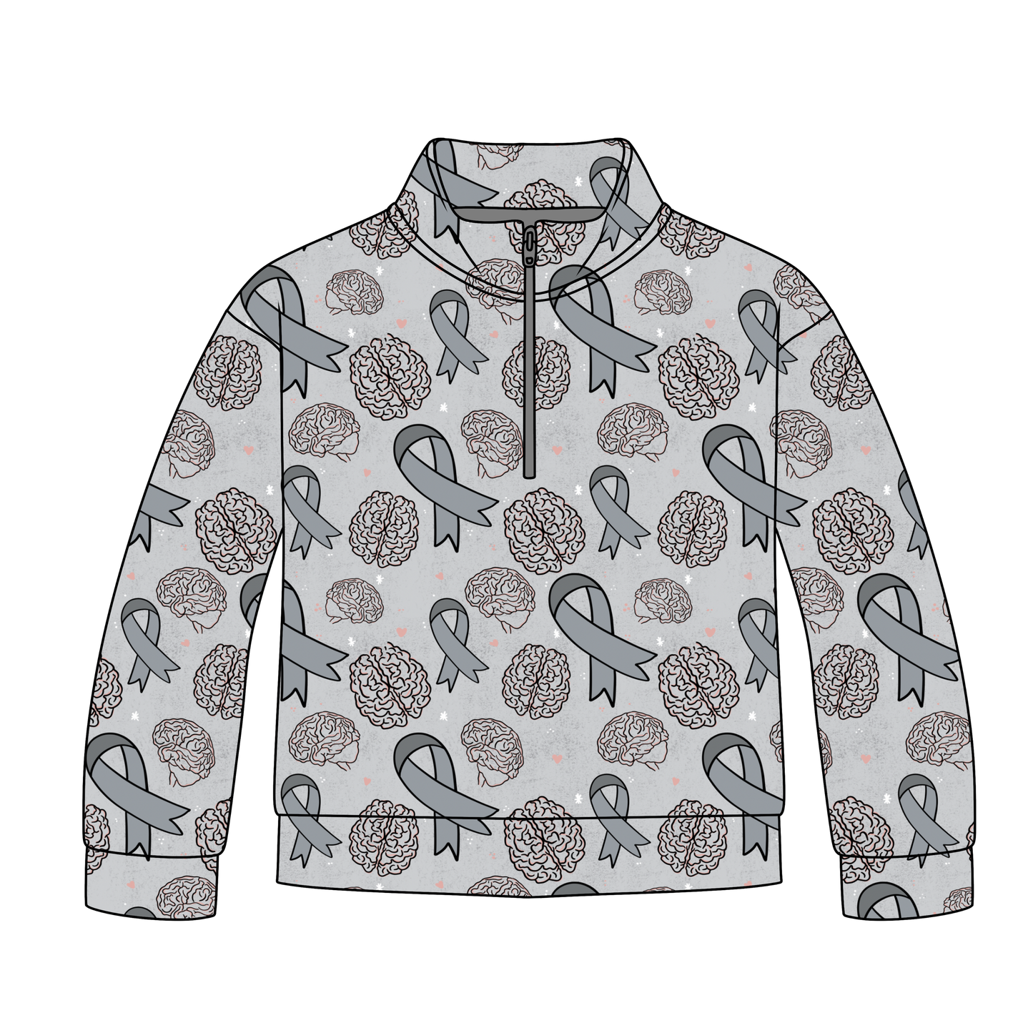 Brain Cancer & Tumor Awareness Quarter Zip-Up *RTS*