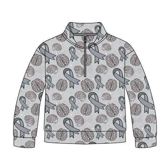 Brain Cancer & Tumor Awareness Quarter Zip-Up *RTS*
