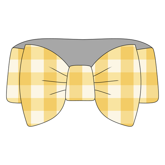 Little Sunshine Squares  Bamboo Bow Headband *RTS*