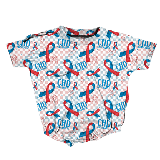 CHD Awareness Medically Adaptable Romper *RTS*