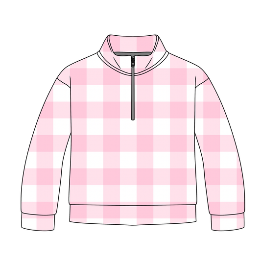 Gorgeous Gingham Quarter Zip-Up *RTS*