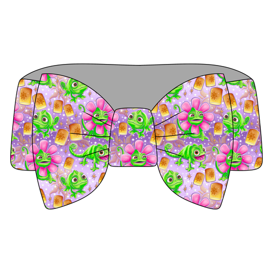 Chameleon Cutie  Bamboo Bow Headband *RTS*
