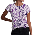 Purple Awareness Ribbon Adult Women's T-shirt *RTS*