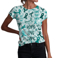 Teal Awareness Ribbon Adult Women's T-shirt *RTS*