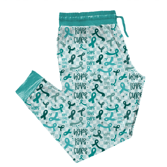 Teal Awareness Ribbon Adult Joggers *RTS*