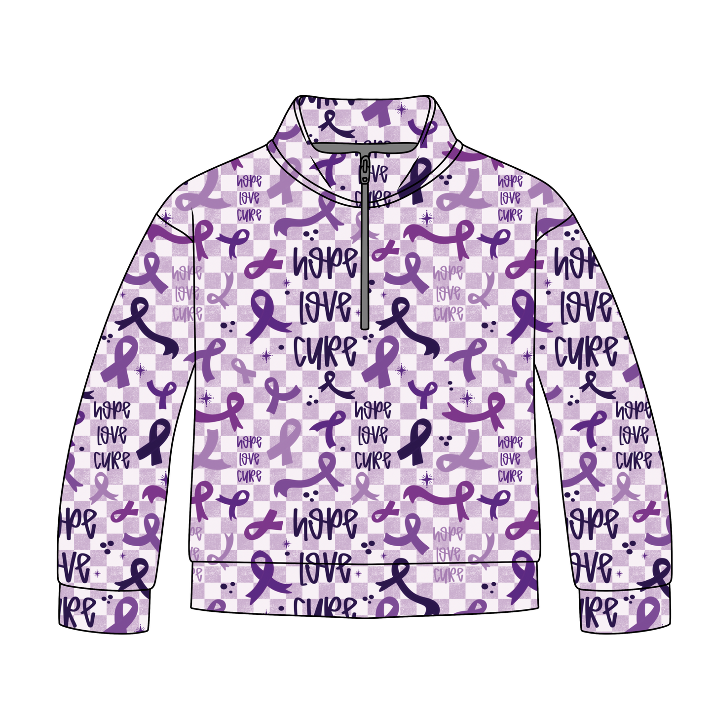 Purple Awareness Ribbon Quarter Zip-Up *RTS*