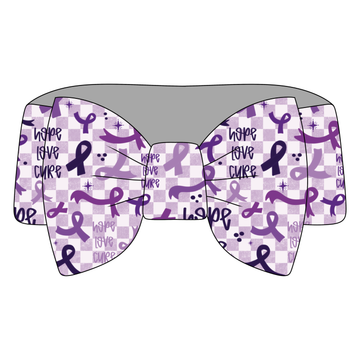 Purple Awareness Ribbon  Bamboo Bow Headband *PreOrder**