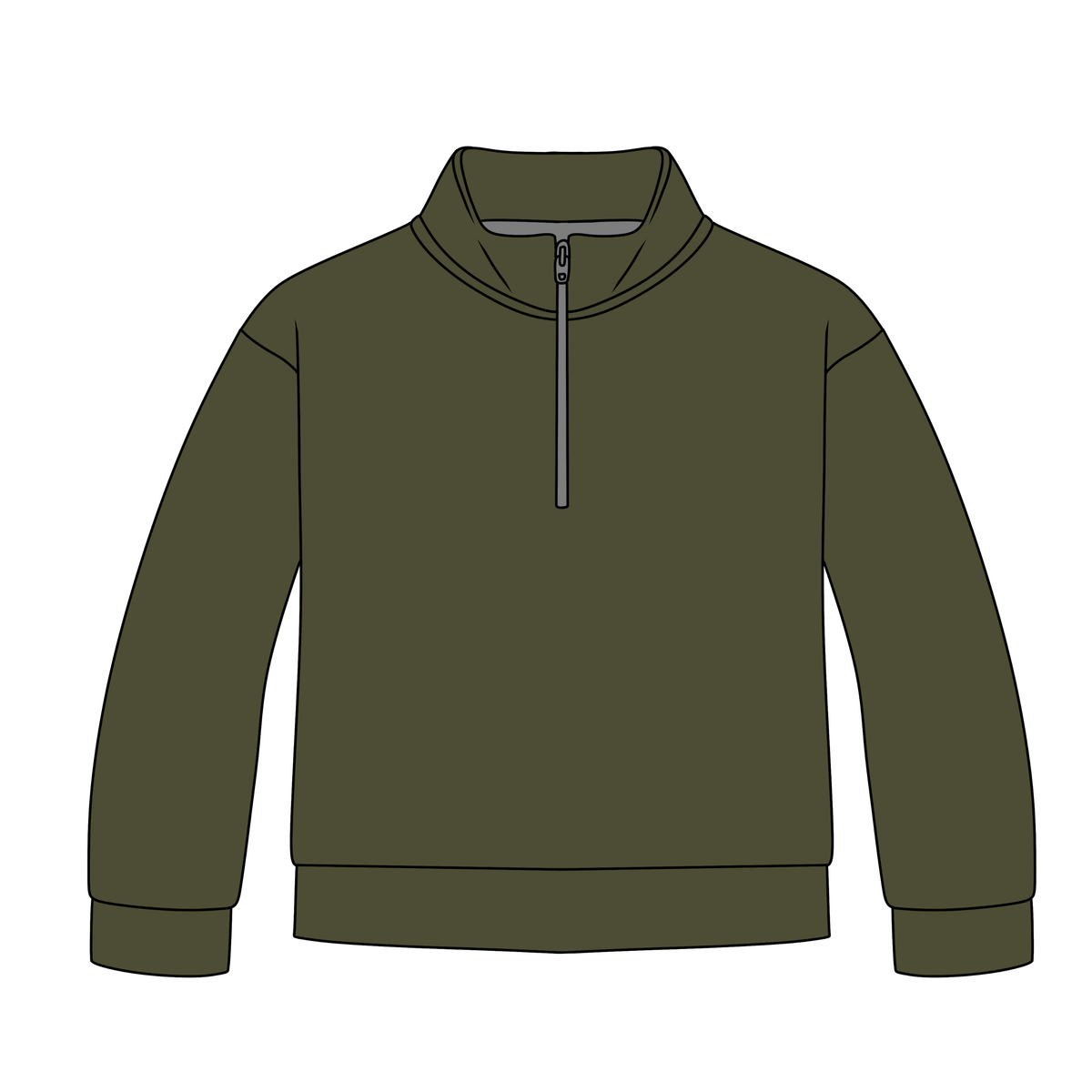 Army Green Quarter Zip-Up **PreOrder**