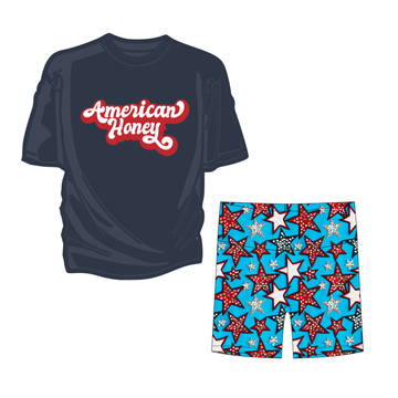Star Spangled Sparkle Youth Girls Biker Short Set **PreOrder**