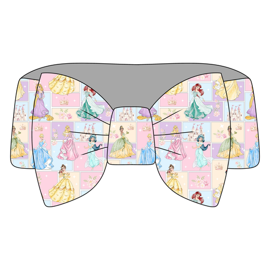 Princess Patchwork Bamboo Bow Headband *RTS*