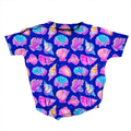 Medically Adaptable Neon Seashell Sparkle Romper *RTS*