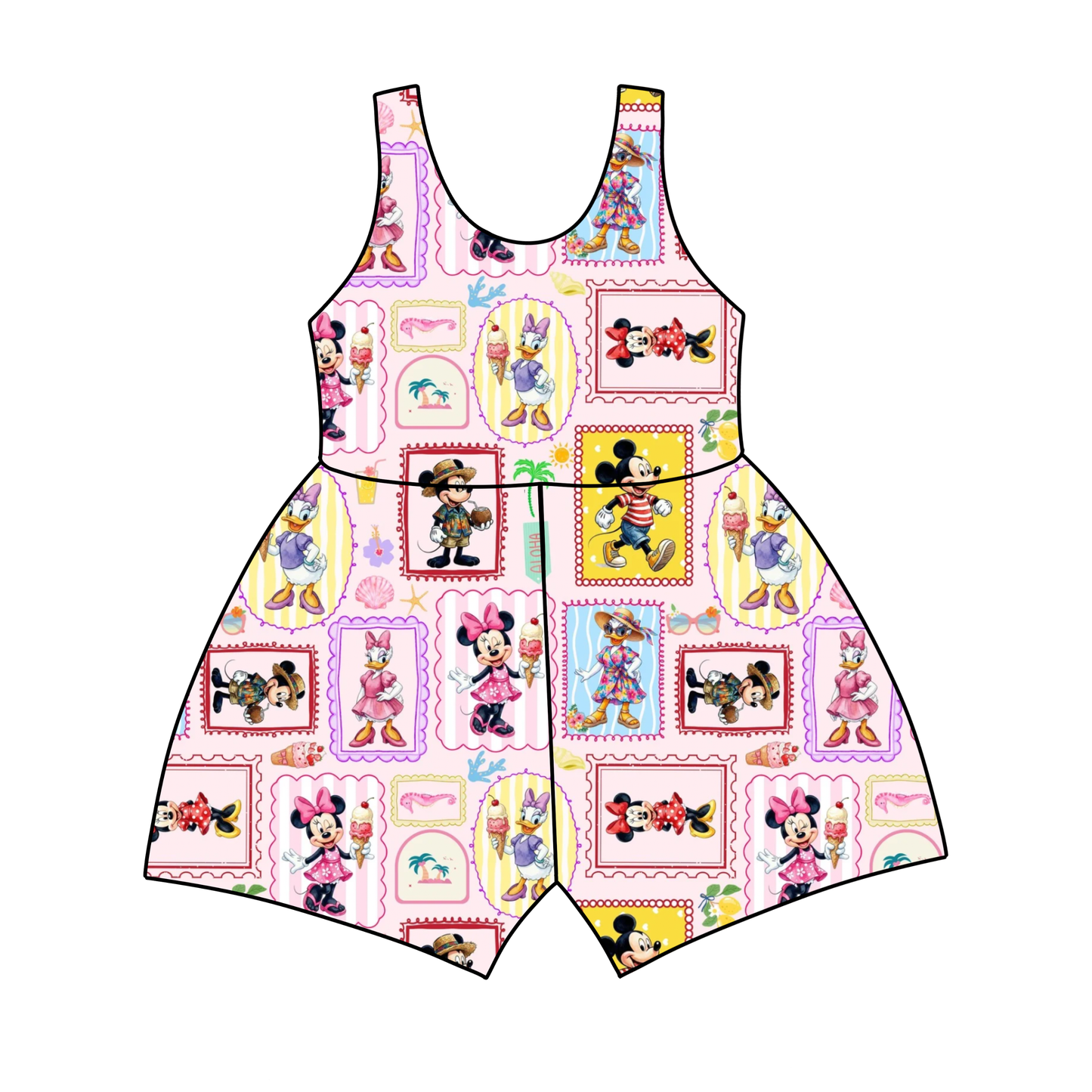 Sweet Stamp Friends Jumpsuit *RTS*