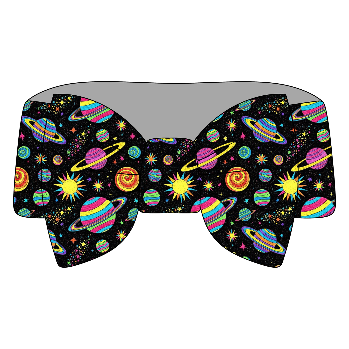 Neon Galaxy Bamboo Bow Headband *RTS*