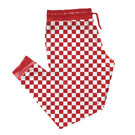 Red Checkered Adult Joggers