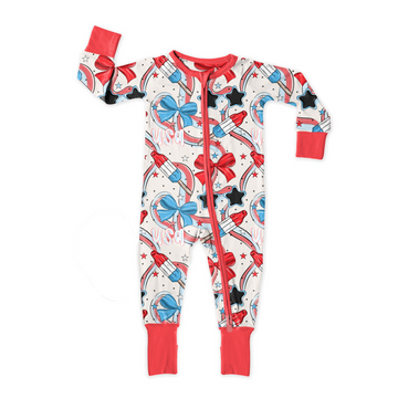 Red White & Cute Zipper Sleeper **PreOrder**