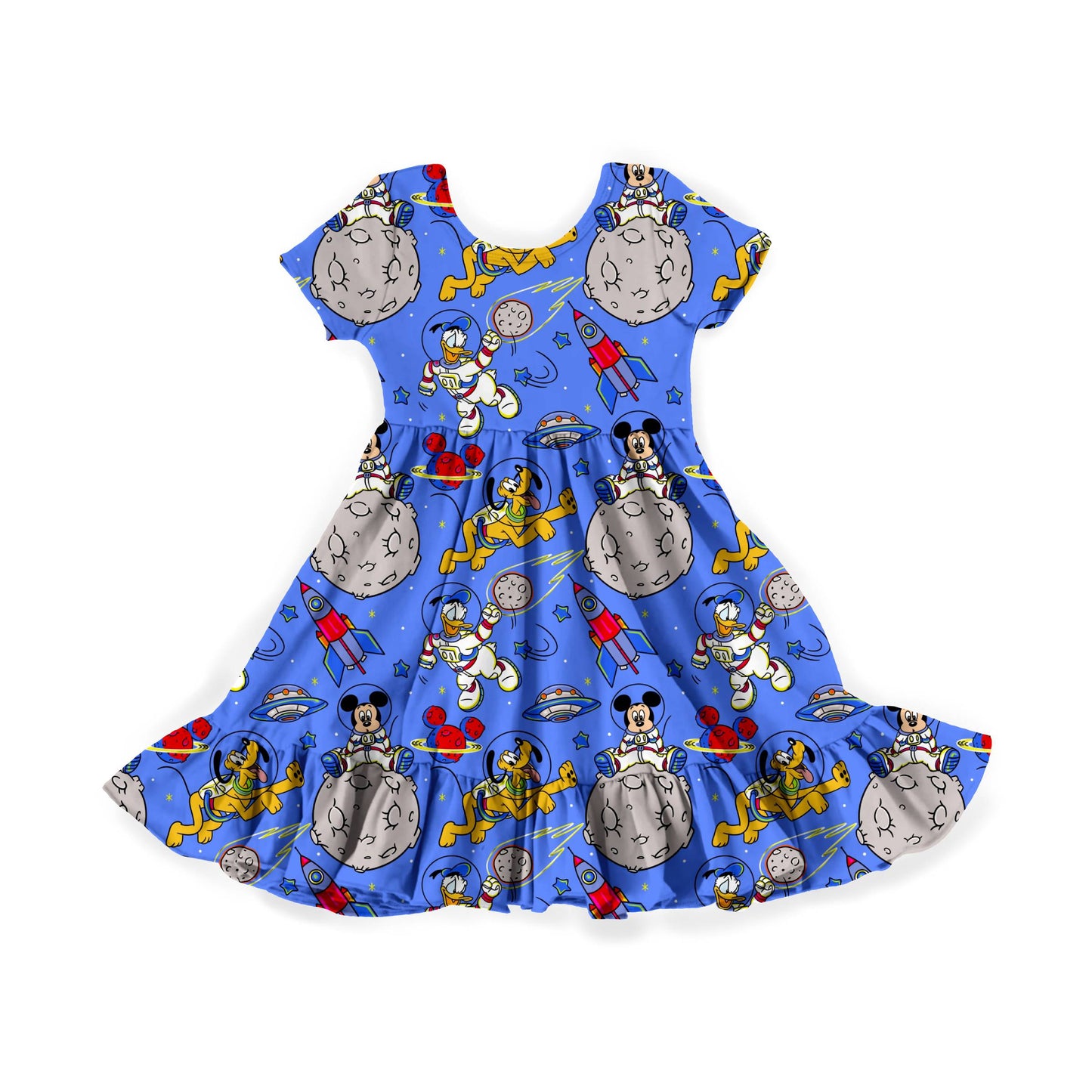 Galaxy Mouse Adventure Youth Twirl Dress *RTS*