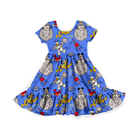 Galaxy Mouse Adventure Youth Twirl Dress *RTS*