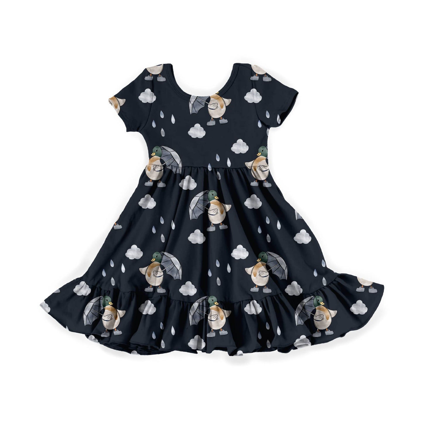 Rainy Day Waddles Youth Twirl Dress *RTS*
