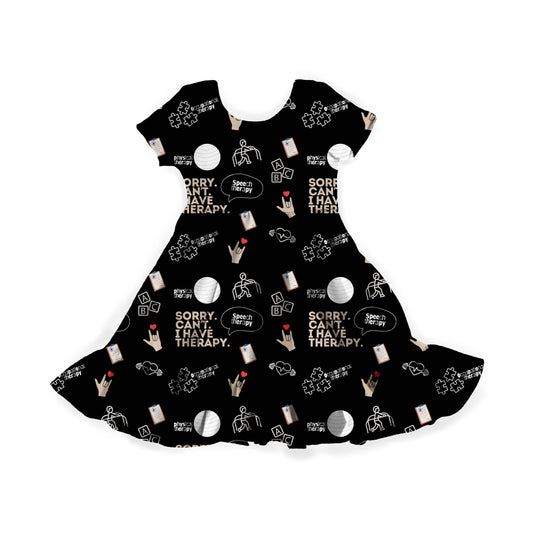 Sorry. Can't. I Have Therapy. Youth Twirl Dress *RTS*