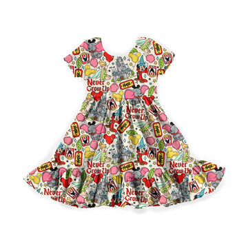 Never Grow Up Youth Twirl Dress **PreOrder**