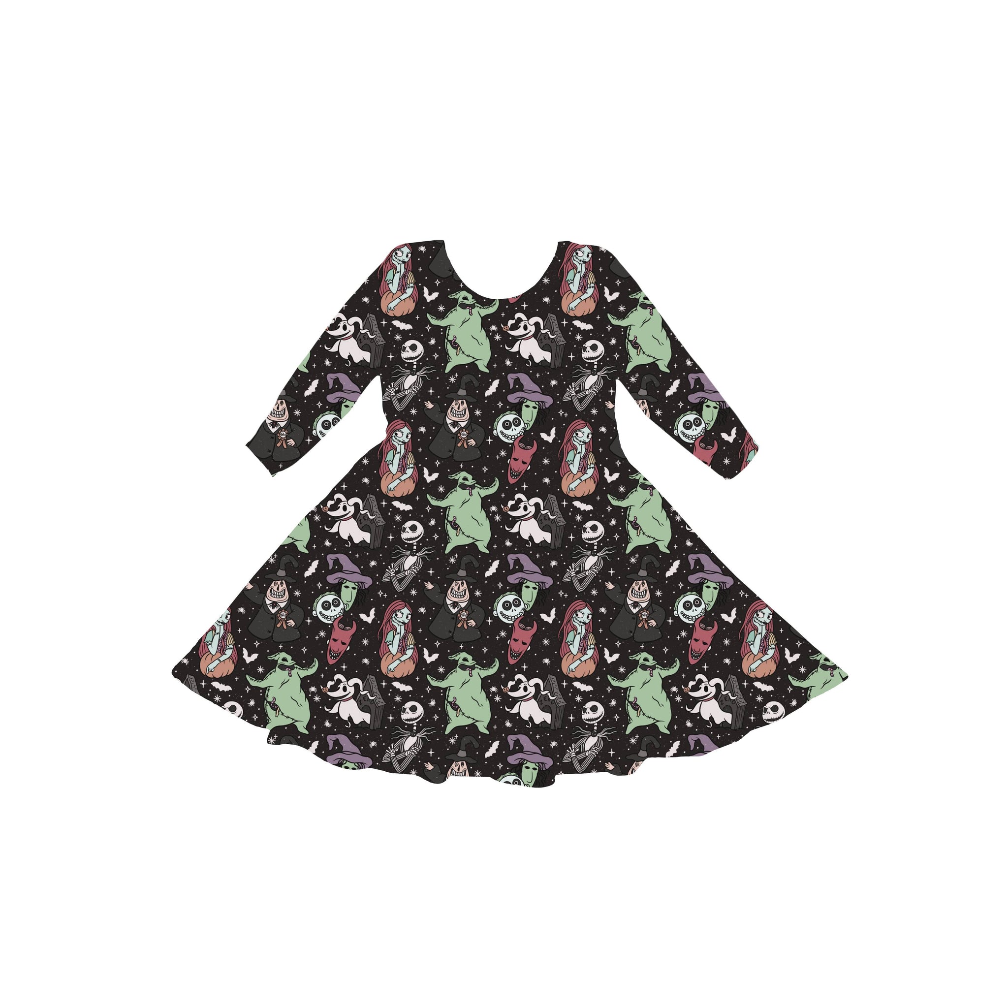 Skellington Nights Youth Twirl Dress *RTS*