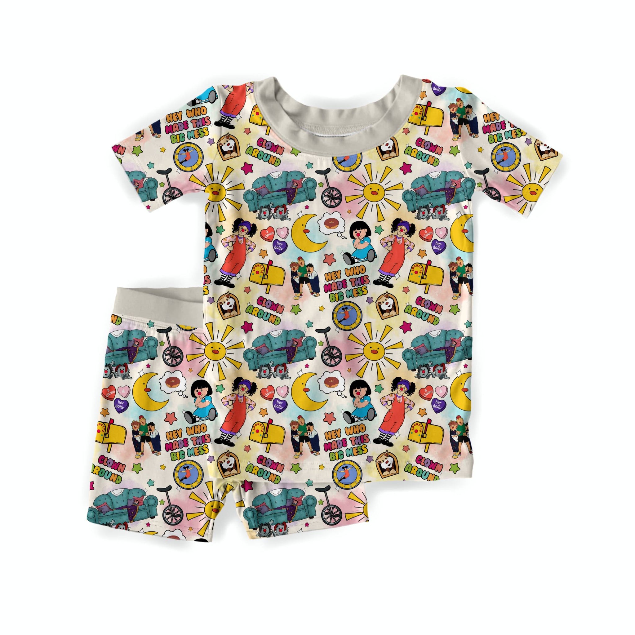 Tick Tock & Tidy Up Youth shorts Set **PreOrder**