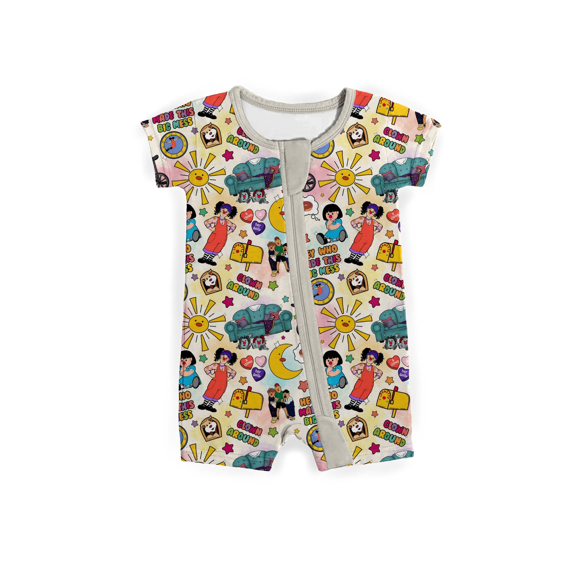 Tick Tock & Tidy Up Zipper shortie **PreOrder**