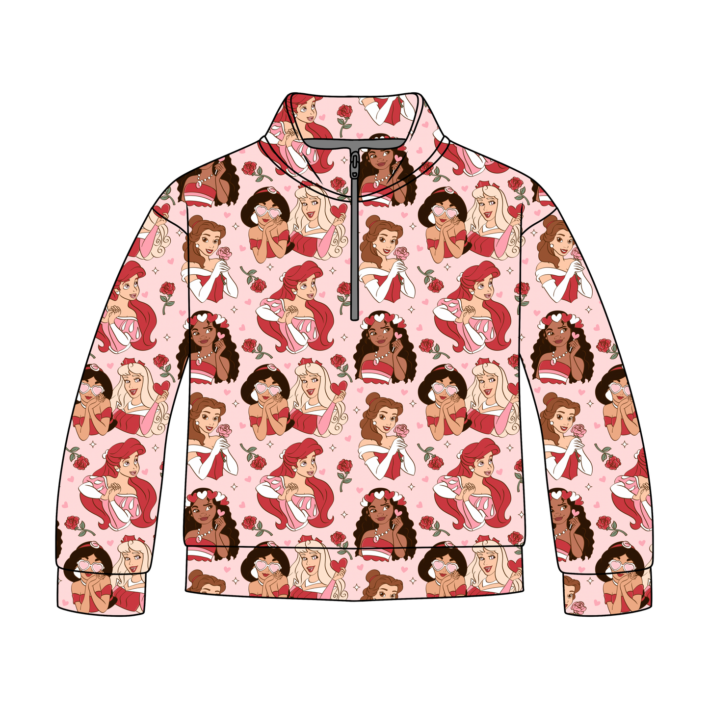 Royal Hearts & Roses Quarter Zip-Up *RTS*