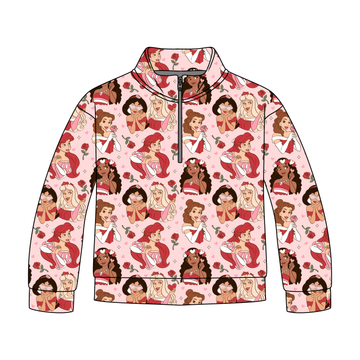 Royal Hearts & Roses Quarter Zip-Up *RTS*