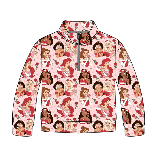Royal Hearts & Roses Quarter Zip-Up *RTS*