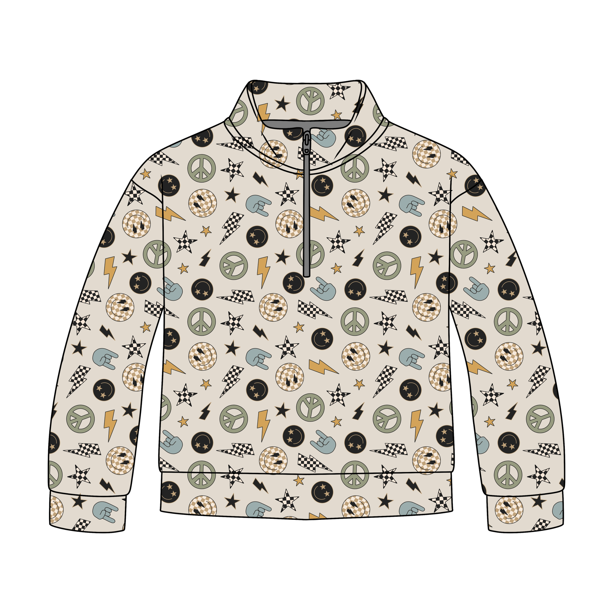 Smiley Drip Quarter Zip-Up **PreOrder**