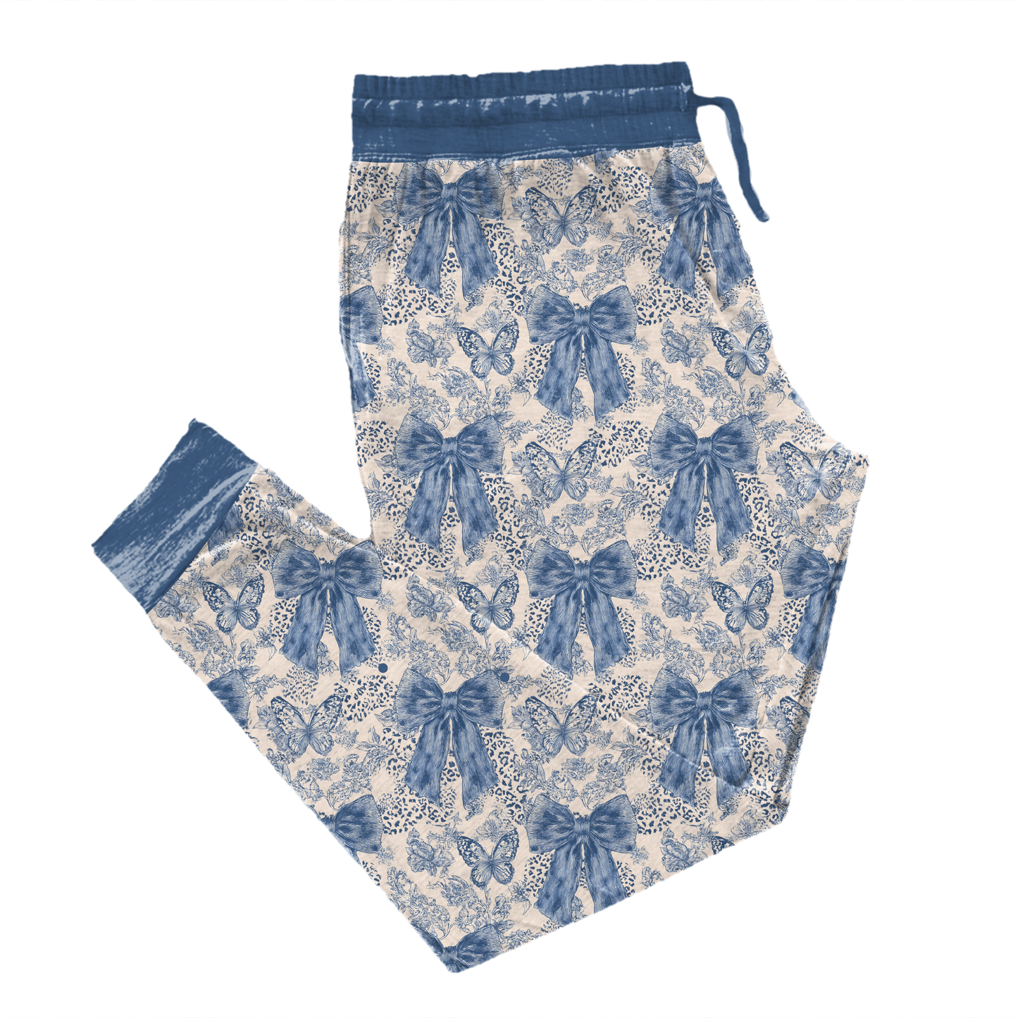 Blue Bow Darling Adult Joggers *RTS*