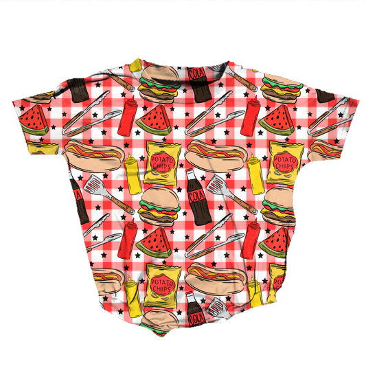 Backyard BBQ Bash Medically Adaptable Romper *RTS*