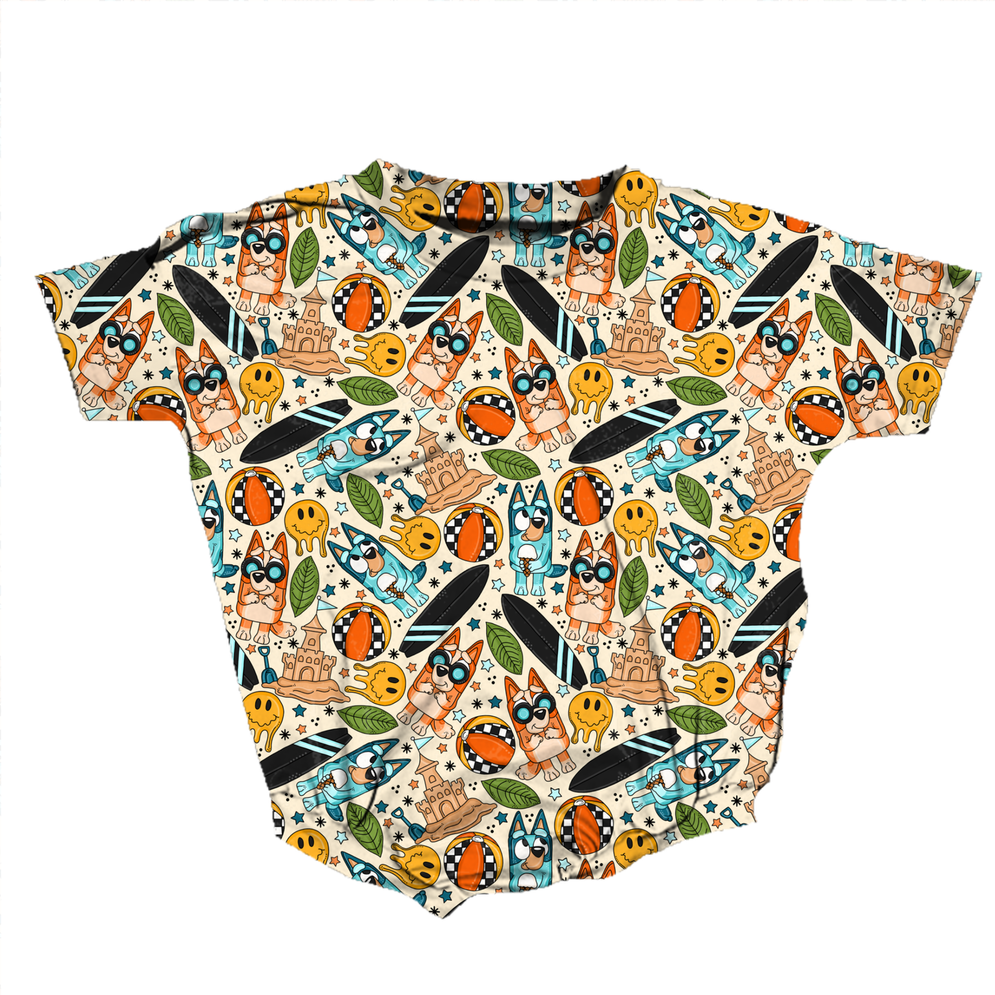 Surf Pup Summer Medically Adaptable Romper *RTS*