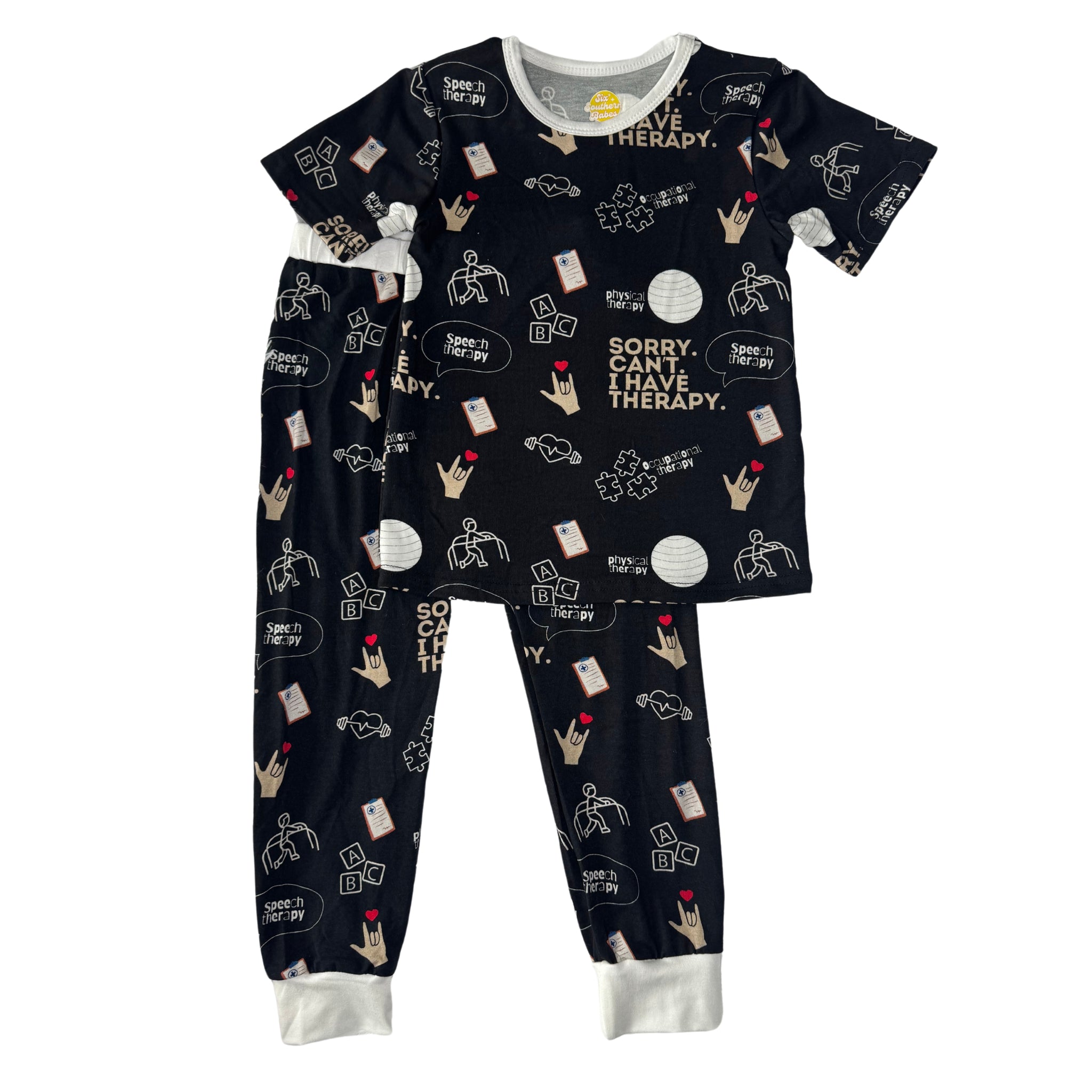 Sorry. Can't. I Have Therapy. Youth Short Sleeve Pant Set *RTS*