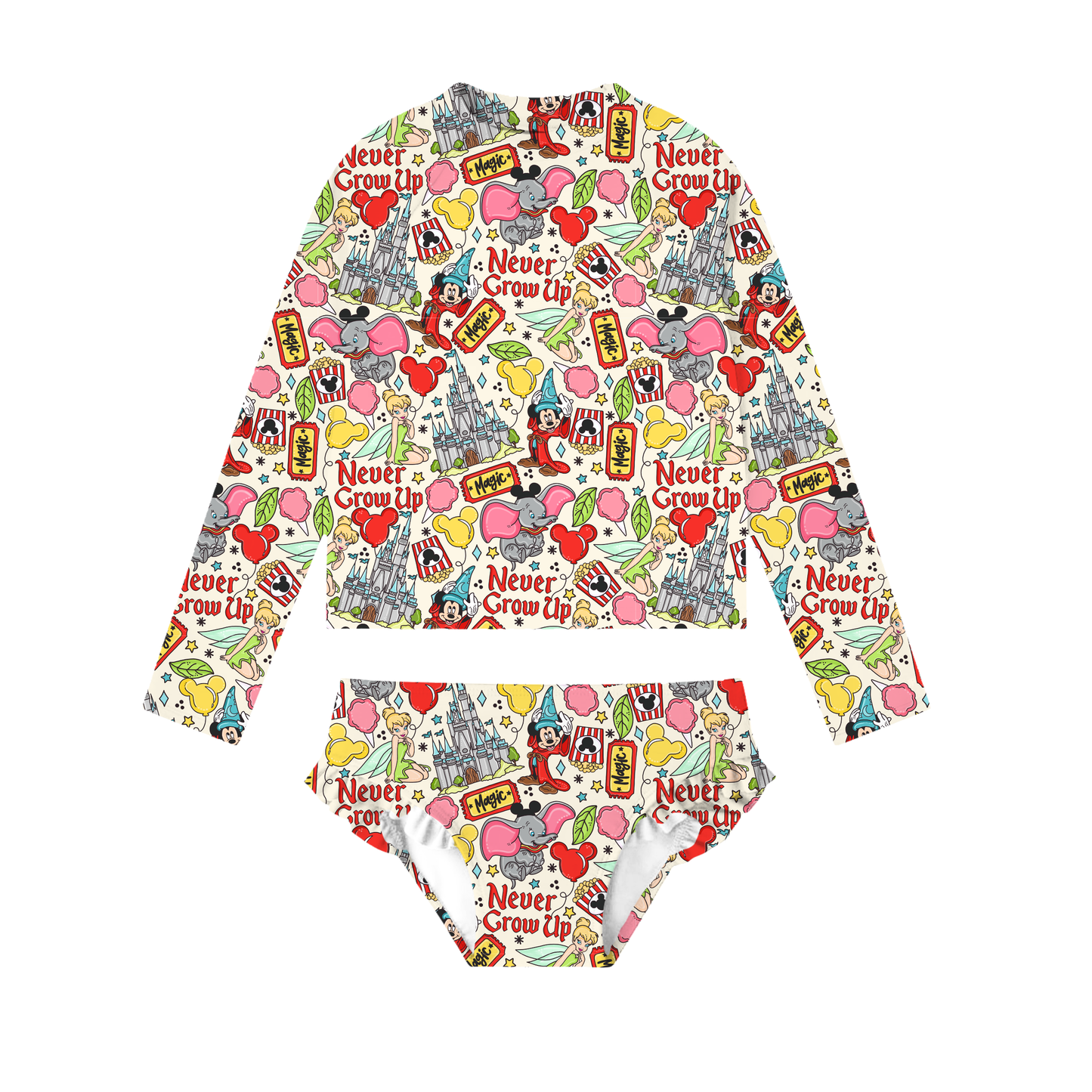 Never Grow Up 2-piece Rashguard Swimwear *RTS*