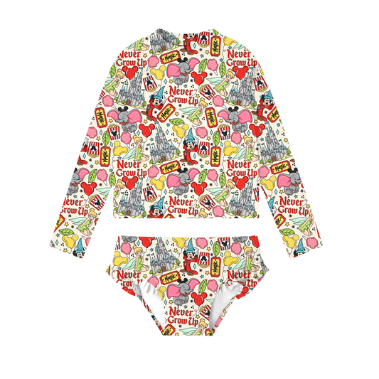 Never Grow Up 2-piece Rashguard Swimwear *RTS*