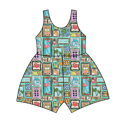 Coastal Cutie Vibes Medically Adaptable Tank Top/Shorts Jumpsuit *RTS*