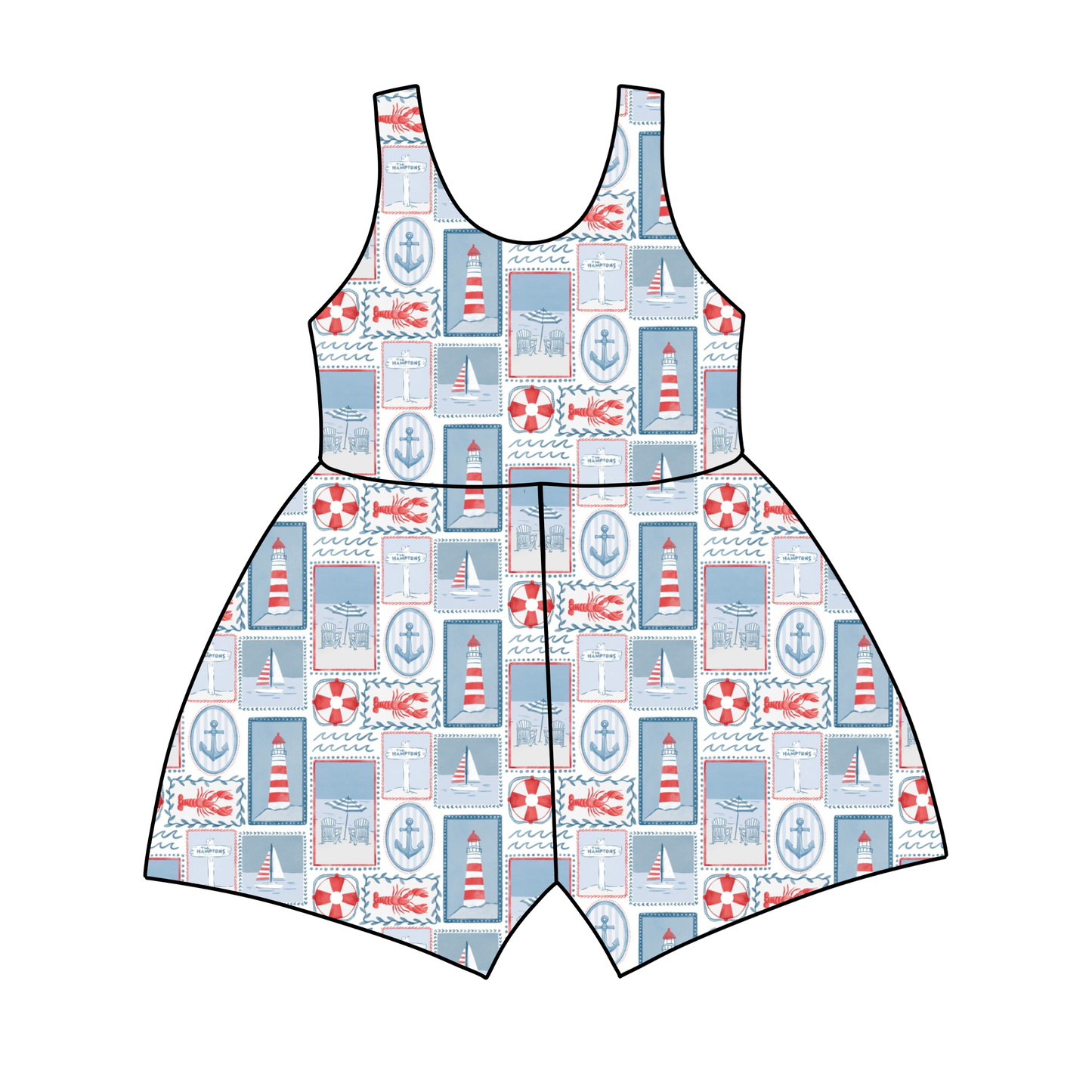 Seaside Summer Tank Top/Shorts Jumpsuit *RTS*