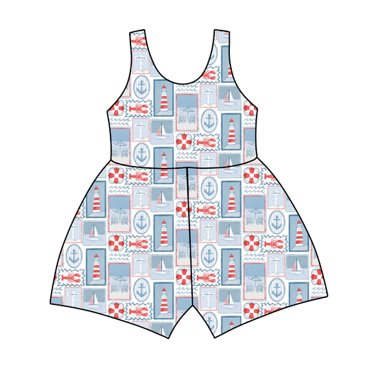 Seaside Summer Tank Top/Shorts Jumpsuit *RTS*