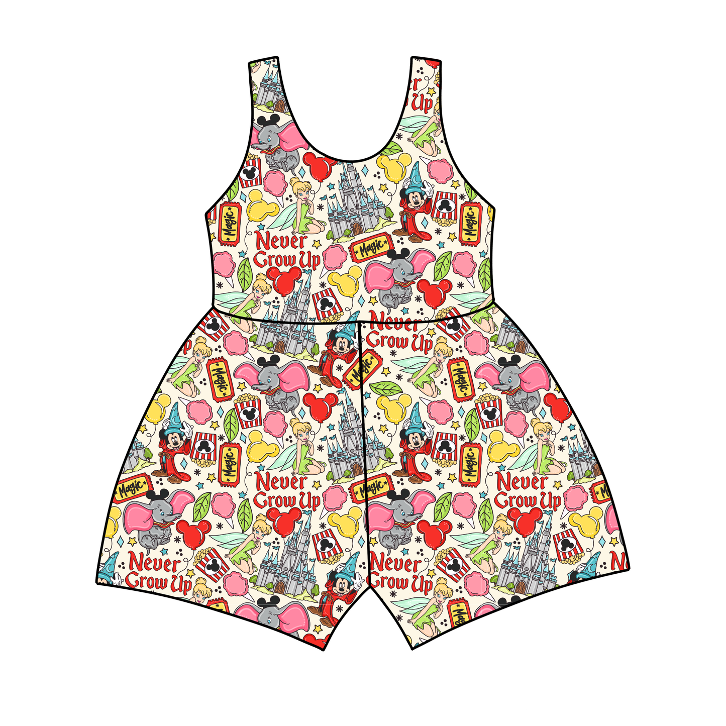 Never Grow Up Tank Top/Shorts Jumpsuit *RTS*