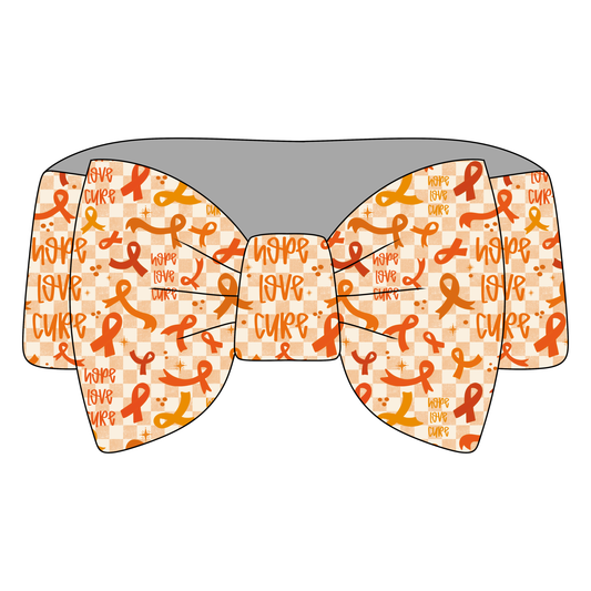 Orange Awareness Ribbon Bamboo Bow Headband *RTS*