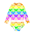 Retro Rainbow Mouse 2-piece Rashguard Swimwear *RTS*