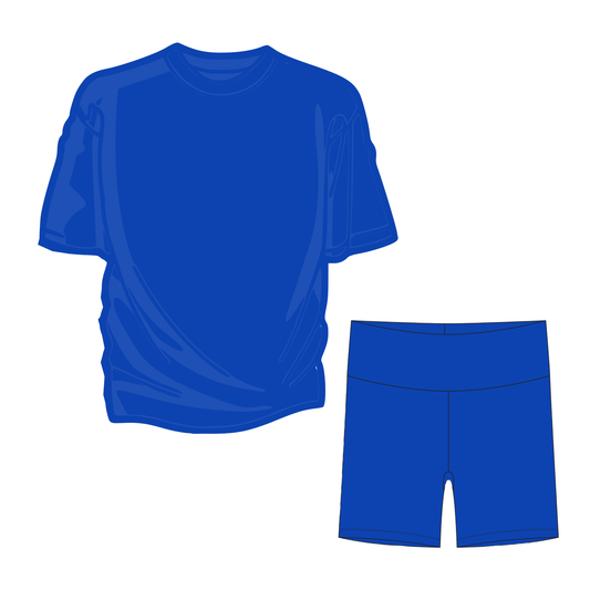 Royal Blue Youth Girls Biker Short Set *RTS*