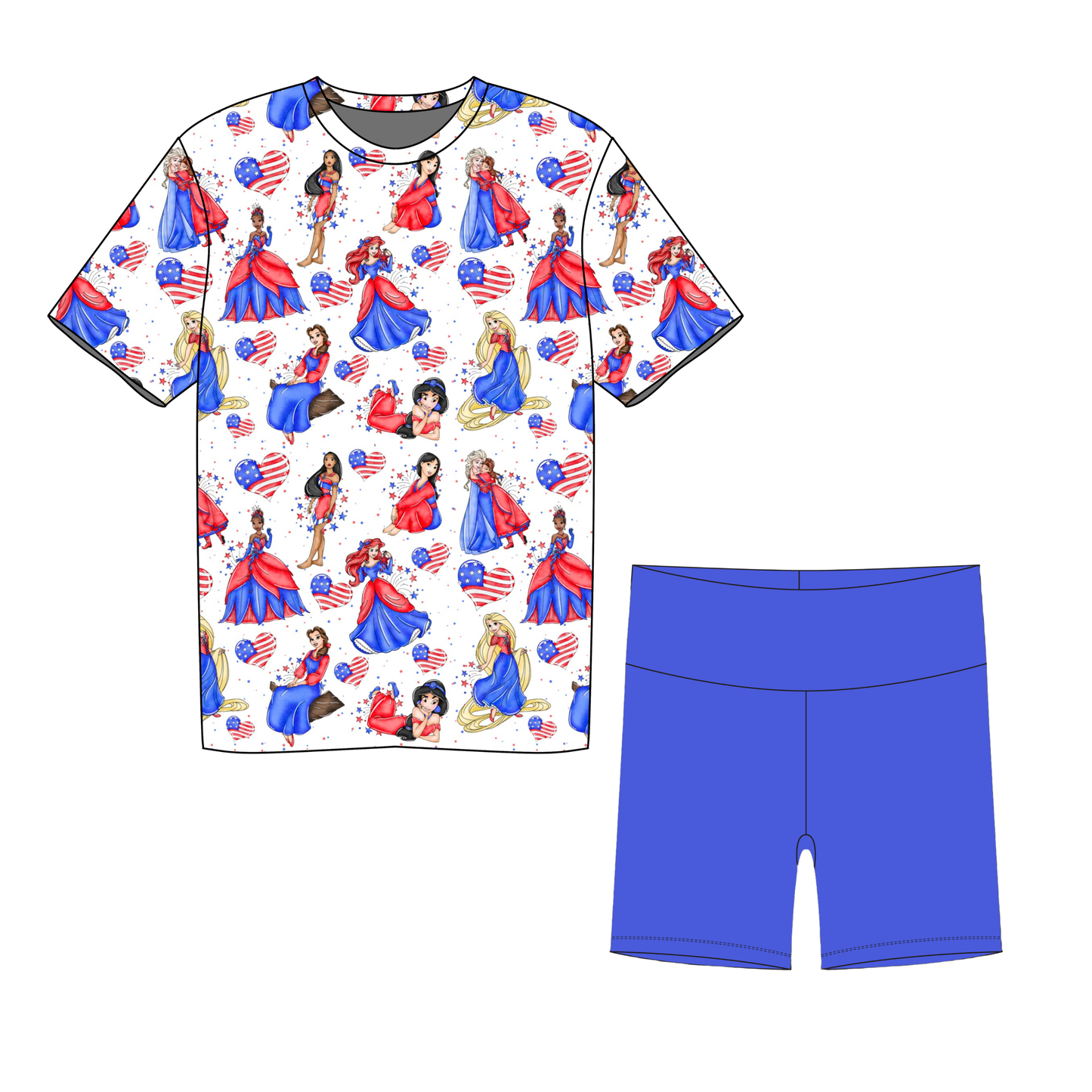Patriotic Princess Parade Women's Biker Short Set *RTS*