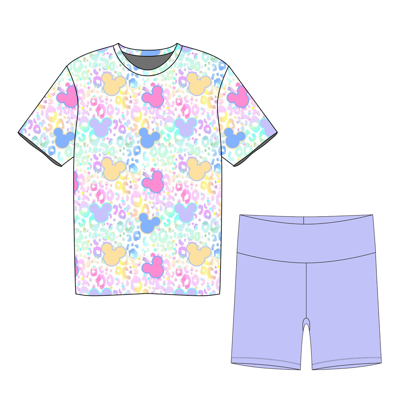 Pastel Mouse Magic Women's Biker Short Set *RTS*