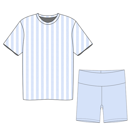 Harbor Stripes Youth Girls Biker Short Set *RTS*