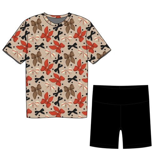 Bows & Bases Women's Biker Short Set *RTS*